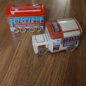 Two vintage Hershey's Delivery Vehicles Collectible Tins!